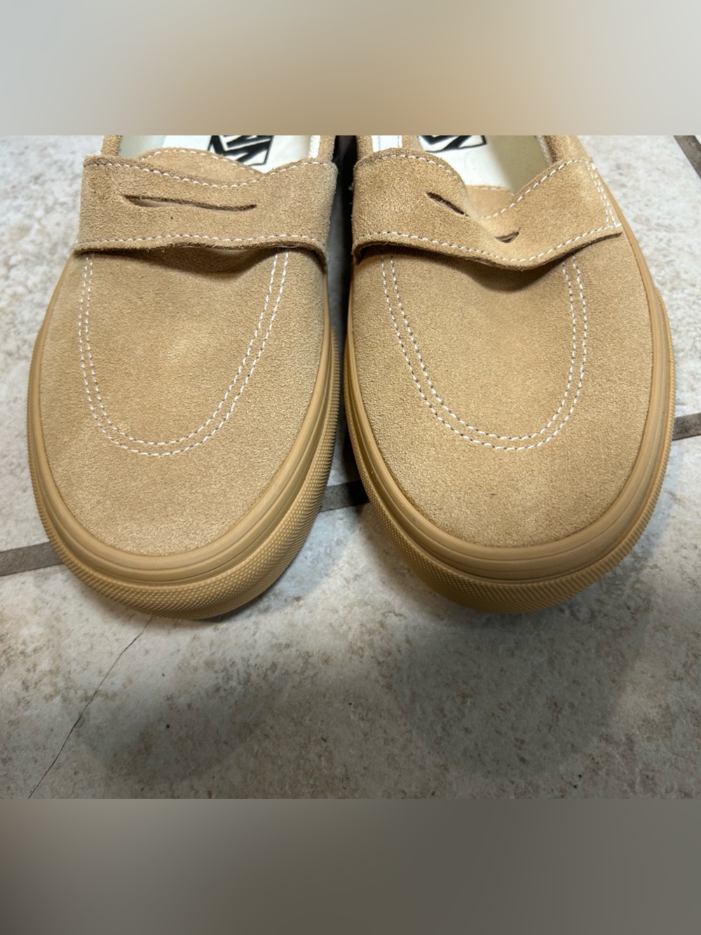 Vans Men's Tan Suede Slip-On Penny Loafers - Picture 2 of 5
